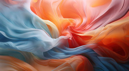 abstract background of colorful silk or satin twirling in the windの素材