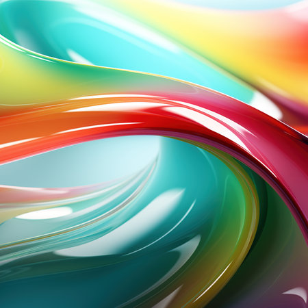 abstract colorful background with smooth lines and waves, 3d renderの素材