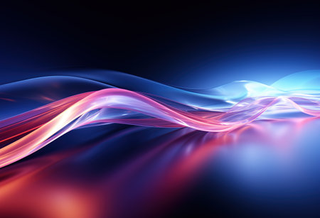 abstract background with smooth lines and glowing waves, futuristic art illustrationの素材