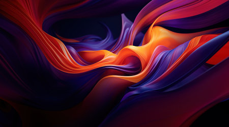 Colorful abstract background of flowing fabric. 3d rendering, 3d illustration.の素材