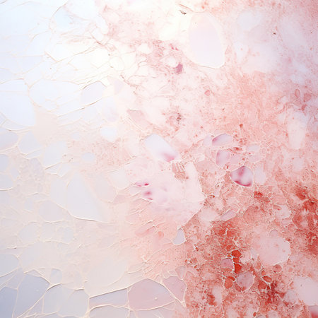 abstract background with pink and white paint splashes and cracks.の素材