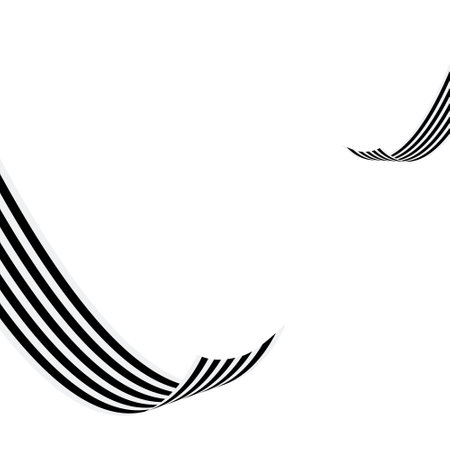 Black and white ribbon on a white background. Vector element for designのイラスト素材