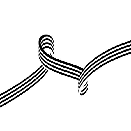 Black and white ribbon. Vector illustration isolated on a white background.のイラスト素材