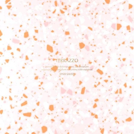 Terrazzo modern abstract template. Pink and orange texture. Vector illustration.のイラスト素材