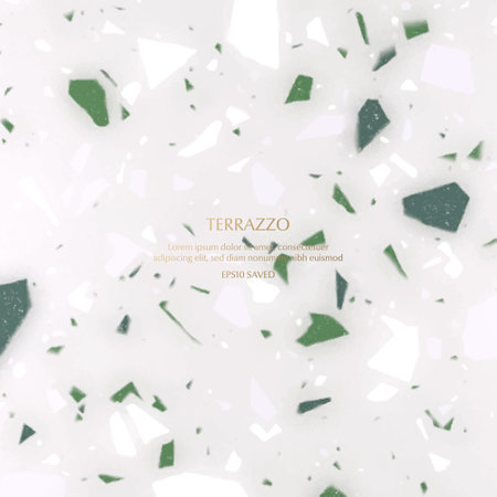 Terrazzo modern abstract vector template. Gray and white marble texture background with copy space.のイラスト素材