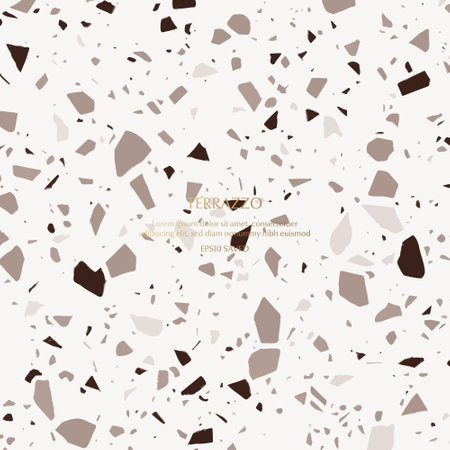 Terrazzo Texture Vector. Flooring Seamless Pattern. Floor Granite Textured. Stone, Rockle Textile Background.のイラスト素材