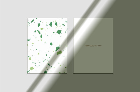 Brochure template layout, cover design annual report, magazine, flyer or booklet in A4 with green background.のイラスト素材
