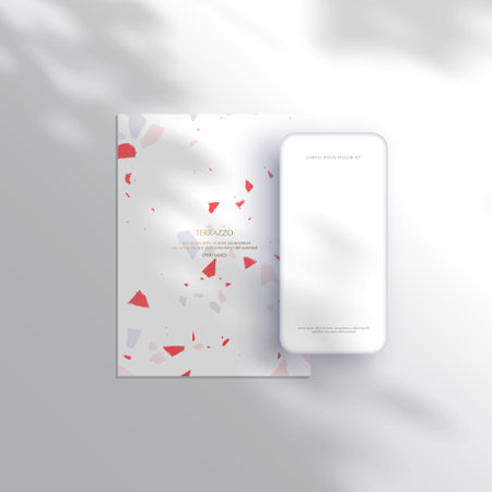 Mobile phone with abstract background. Vector mockup for your design.のイラスト素材