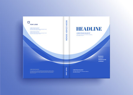 Blue Brochure design template, cover annual report, magazine, poster, flyer in A4 sizeのイラスト素材