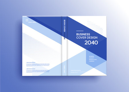 blue annual report brochure template design for business in A4 sizeのイラスト素材