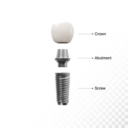 Dental implant isolated on white background. Vector illustration. Eps 10.のイラスト素材