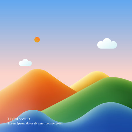 Landscape with mountains and sky. Vector illustration. Eps 10.のイラスト素材