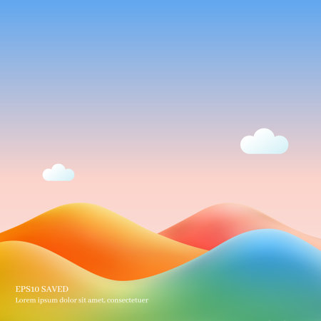 Abstract background with colorful waves and clouds. Vector illustration for your designのイラスト素材