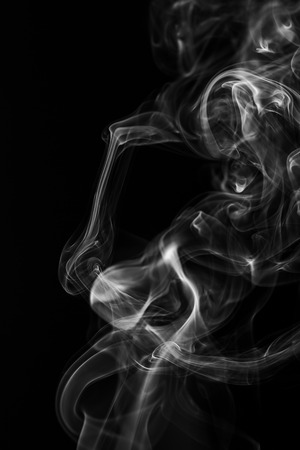 Smoke on black backgroundの写真素材