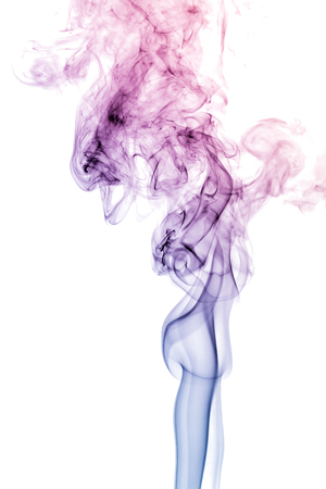 colorful smoke on white backgroundの写真素材