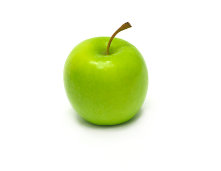 Fresh green apple , isolated on white backgroundの写真素材