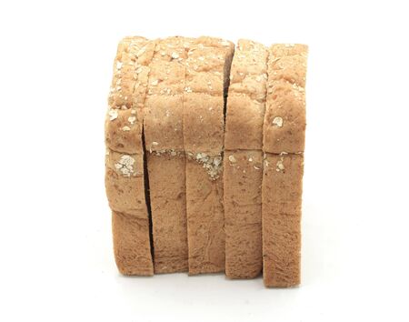 Sliced toast bread on white background , isolatedの写真素材