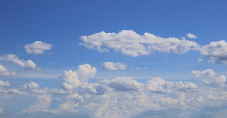 panorama of clouds in the blue sky at afternoon