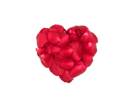 shape heart of rose petals on an isolated backgroundの写真素材