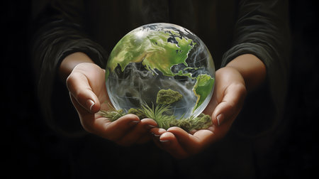 ecology planet water sky plants animals dream, green globe, Renewable and Sustainable Resources. Environment World Earth Dayの素材