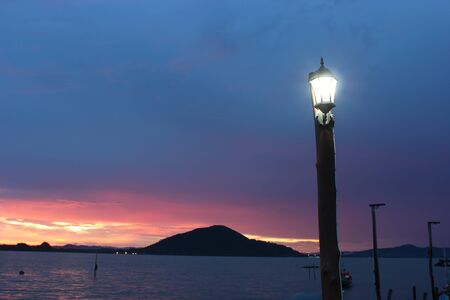 Light poles at Island Pituk Thailandの写真素材