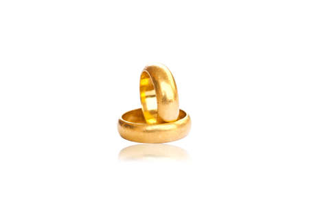 two gold rings.の写真素材