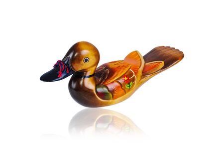 Wood duck isolate on the white.の写真素材