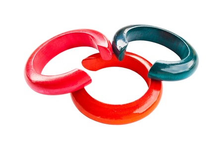 Colorful bracelet isolate on the white.の写真素材