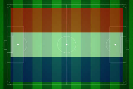 Soccer field with flag.