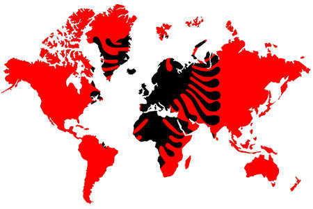 World map background with flag.の写真素材