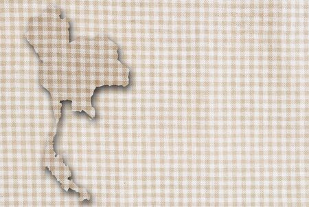 Thailand map background with classic fabric.の写真素材