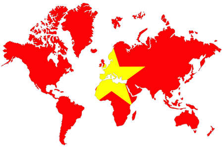 World map background with flag.の写真素材