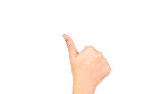 One finger isolate on the white.の写真素材