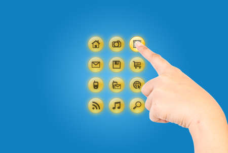 Hand pressing digital button.の写真素材