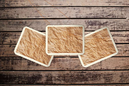 Vintage photo frame on the wood texture background.の写真素材