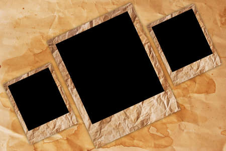 Vintage photo frame on the vintage paper texture background.の写真素材