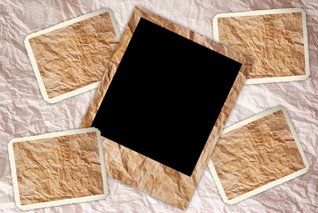 Vintage photo frame on the vintage paper texture background.の写真素材