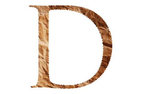 Vintage paper D alphabet isolate on the white.の写真素材