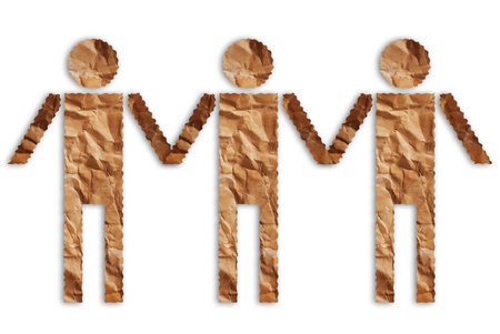 Vintage people three symbol isolate on the white.の写真素材