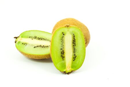 Close up Kiwi healthy fruit isolate on the white.の写真素材