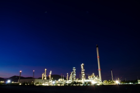 Petrochemical industry on sunset dark blue sky のeditorial素材