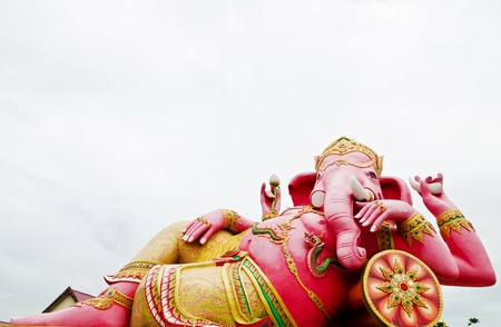 CHACHEONGSAO, THAILAND - MAY 30 : The Largest in the World of Lord GANESHA Statue at Buddha Temple Samanrattanaram made by donation from Thai people in ChaCheongsao,Thailand. のeditorial素材