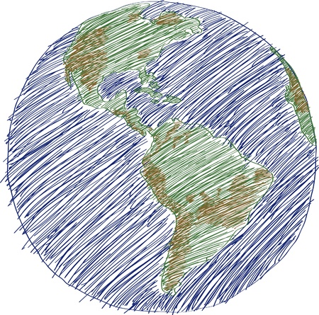 Globe Vector line Illustrator, EPS 10.のイラスト素材