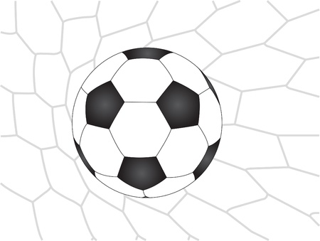 Soccer Football in Goal Netのイラスト素材