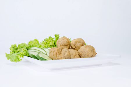 Meat ball in dishの写真素材