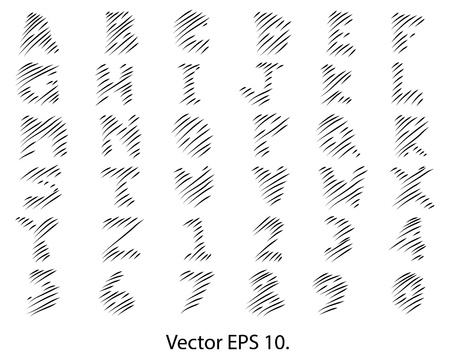 Doodle Alphabet Vector Sketchedのイラスト素材