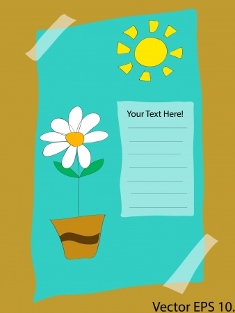 Flower and Sun for Banner Vector Illustrator のイラスト素材