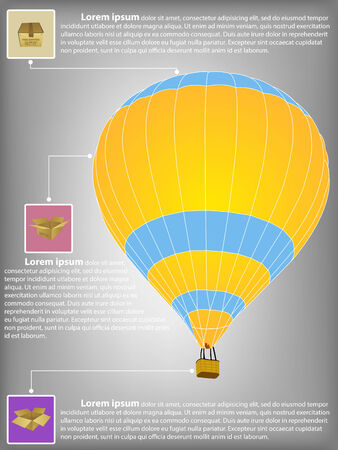 Infographic Diagram of Hot Air Balloon Vector Illustration , For Business and Transportation Concept のイラスト素材
