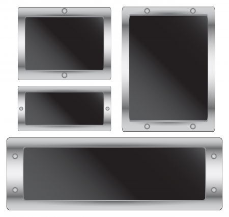 Silver Metal Label Plate Vector Illustration, EPS 10 のイラスト素材
