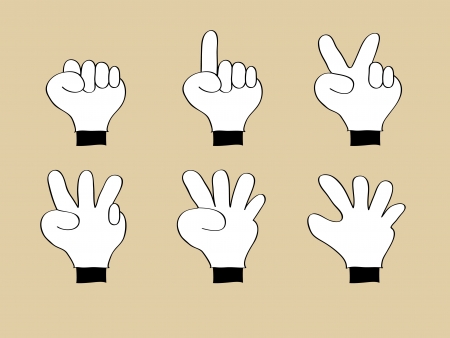 Doodle Hand Number 0, 1, 2, 3, 4, 5, Vector Illustration EPS 10 のイラスト素材